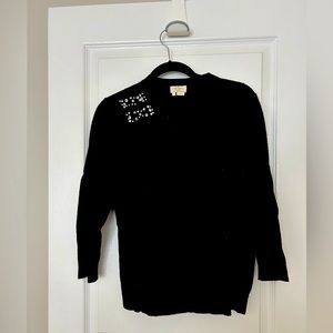 Kate Spade bow embellished sweater black